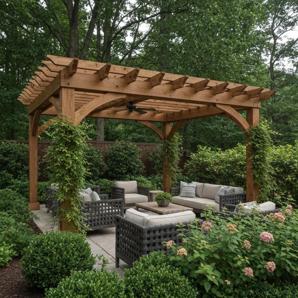 Pergola enhancing outdoor living space in an Atlanta backyard