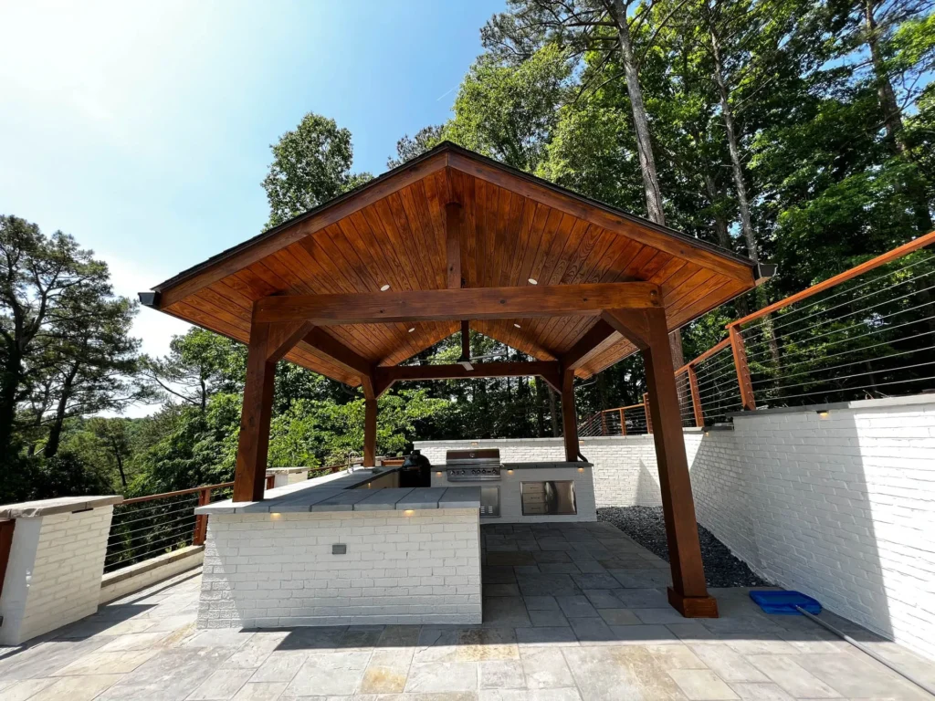 Modern aluminum patio cover showcasing durability and design in a residential setting